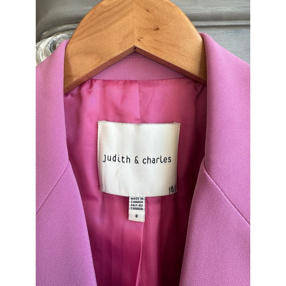 Judith & Charles Rae Pink Longline Blazer Dress Jacket Size 8 Made Canada $675 - Picture 10 of 15